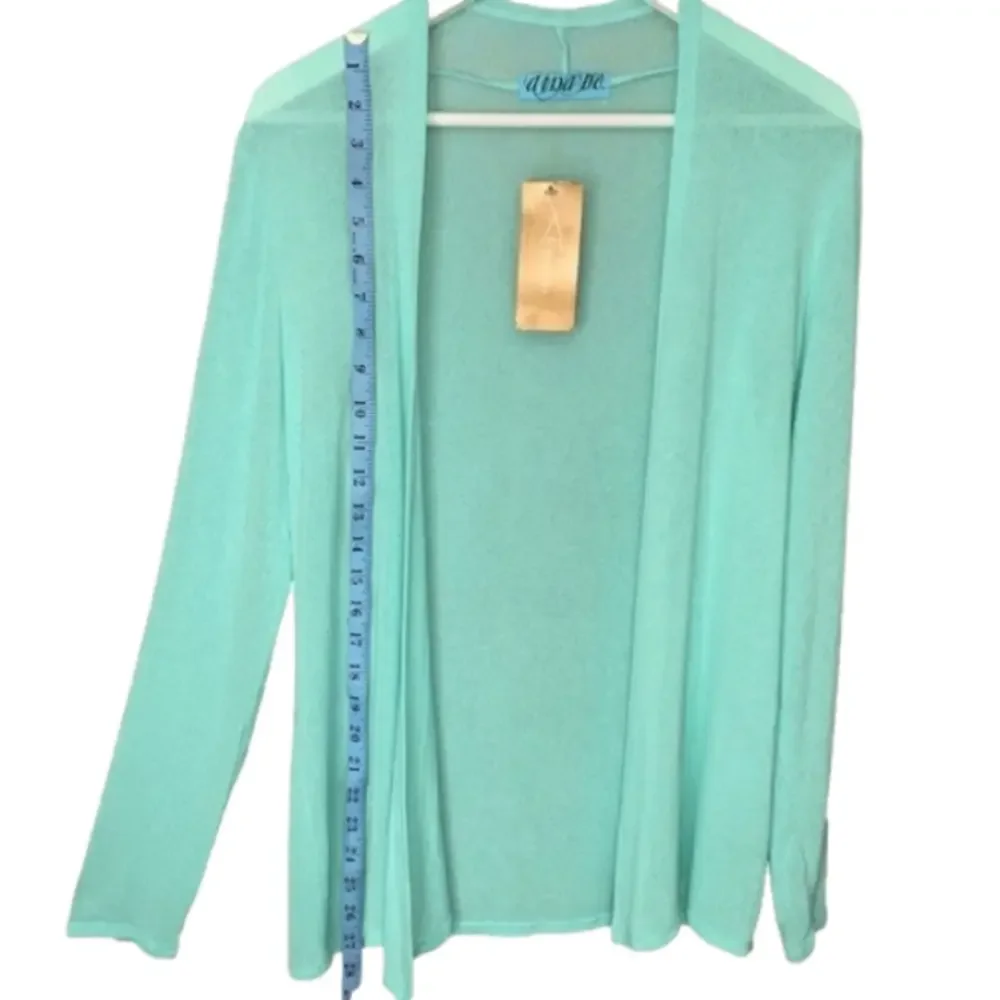 AINA BE Cardigan Open Front Lightweight Long Sleeve Seafoam Women Size M NWT
